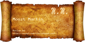 Moszt Martin névjegykártya